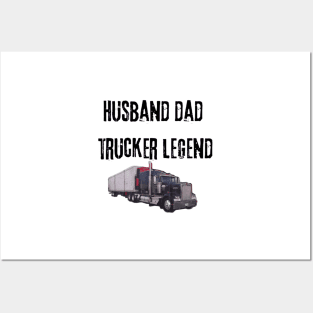 husband dad trucker legend (truck image) Posters and Art